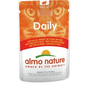 Bestpreis Sparpaket 6 x 70 g Almo Nature Daily mit Huhn & Rind Katzen Nassfutter
